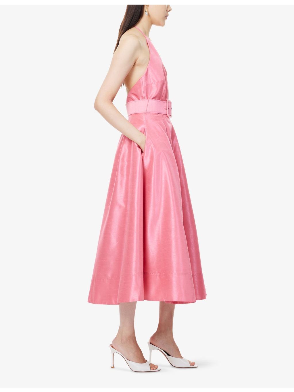Maple Halterneck Woven Midi Dress - 3