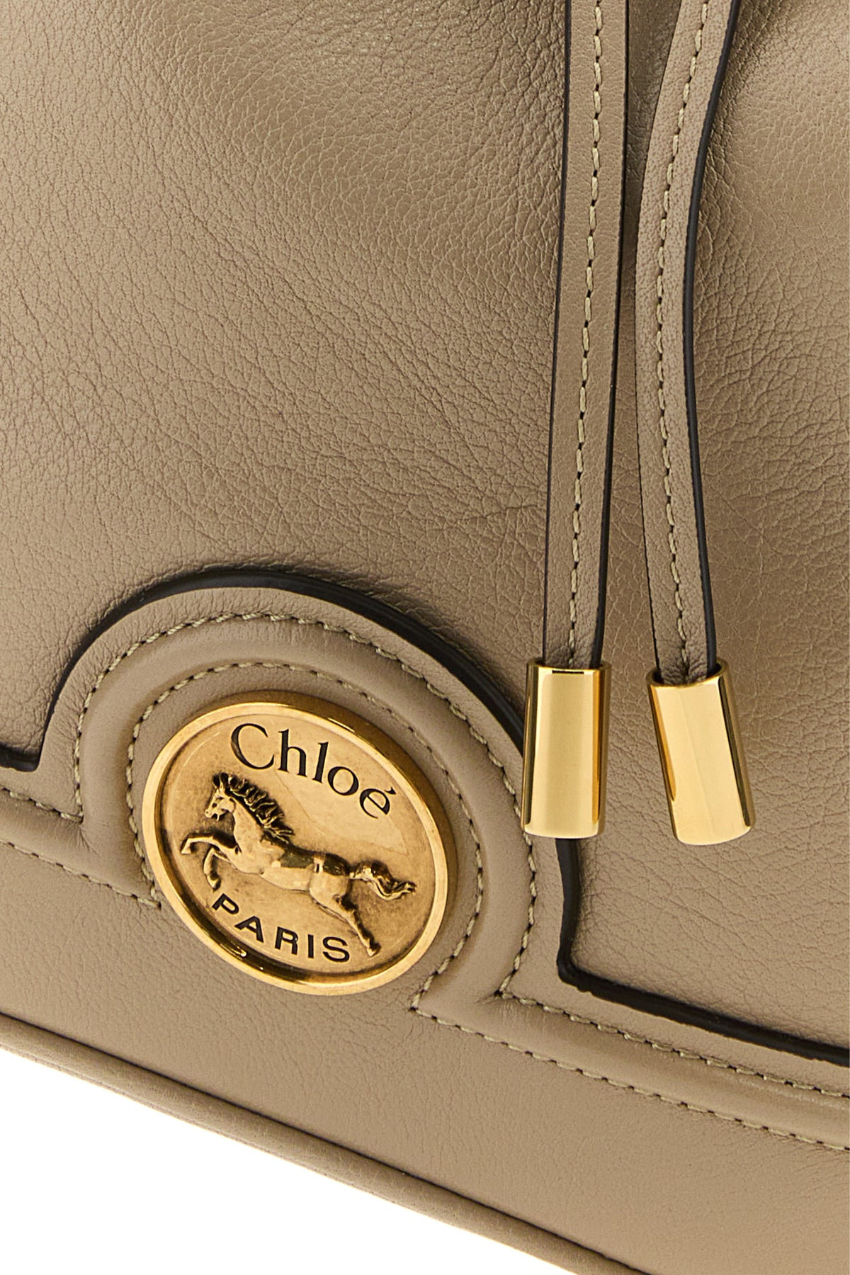 Cappuccino leather bucket bag - 4