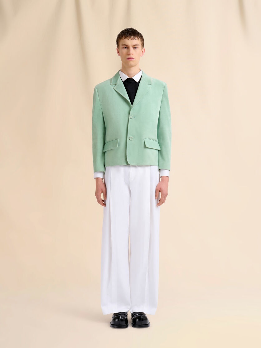 GREEN SUEDE BOXY JACKET - 2
