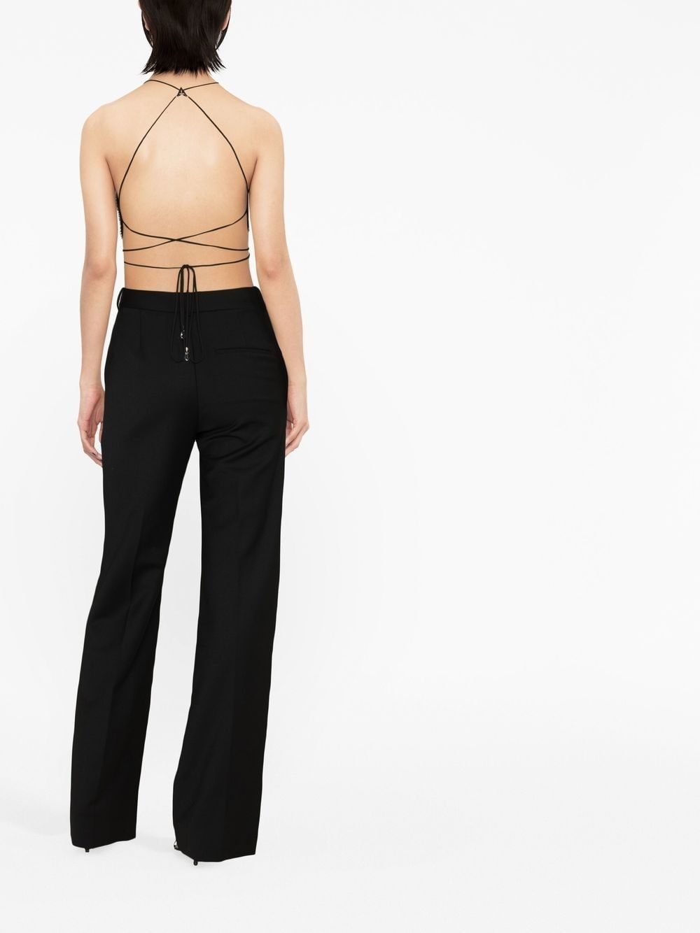 cut-out straight-leg trousers - 4