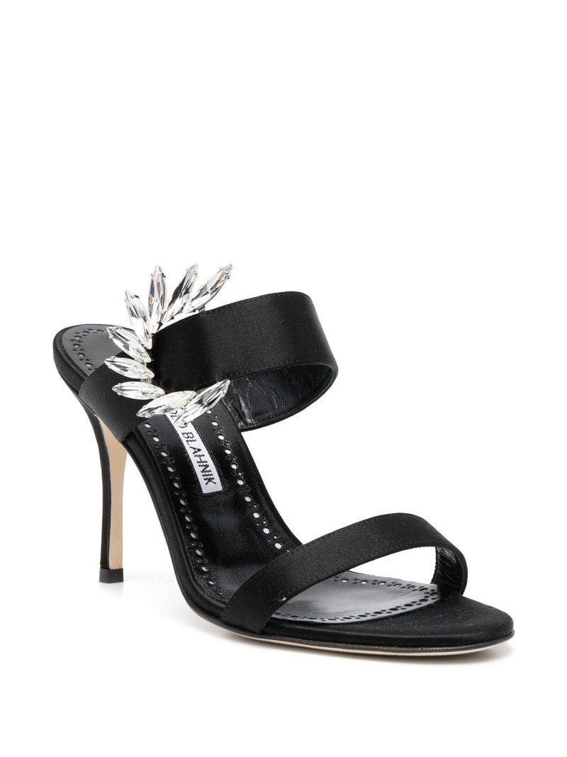 Manolo Blahnik 100mm crystal-embellished sandals outlook