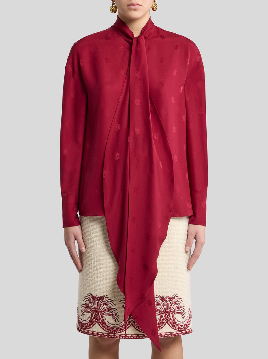 SILK JACQUARD BLOUSE - 2