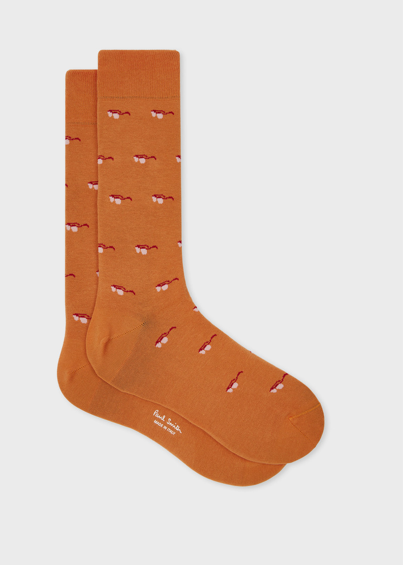 Orange 'Sunglasses' Socks 1