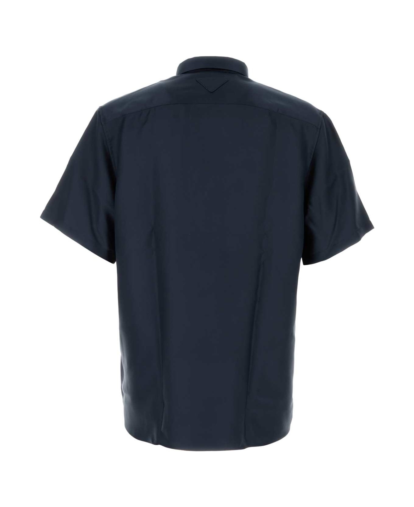 Dark Blue Satin Shirt - 2