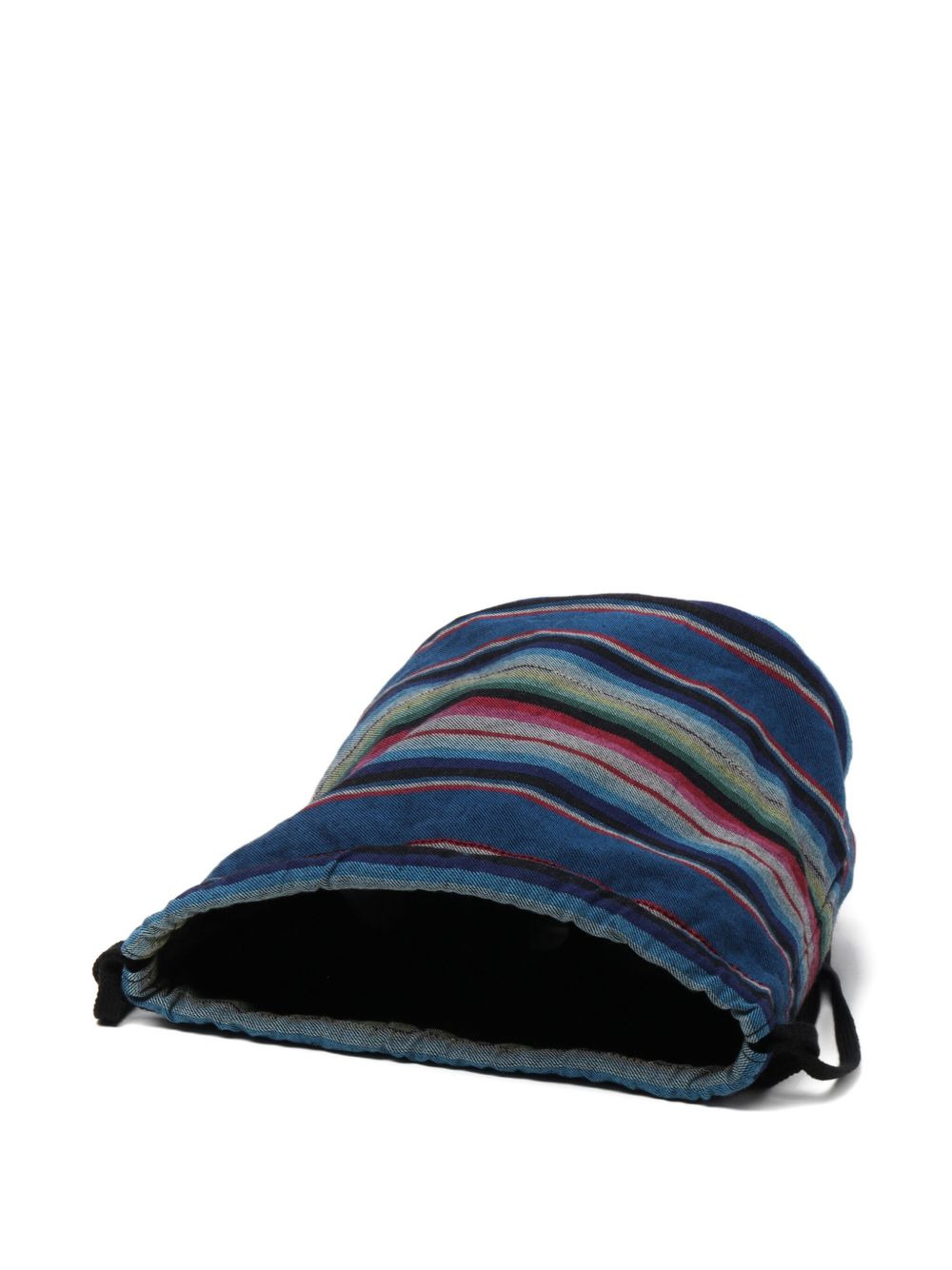 striped drawstring messenger bag - 3