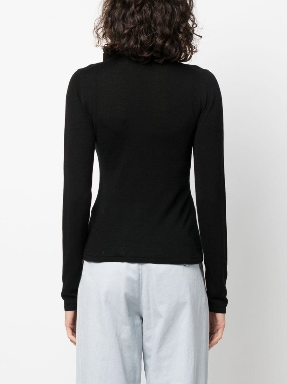 floral-appliquÃ© high-neck jumper - 4