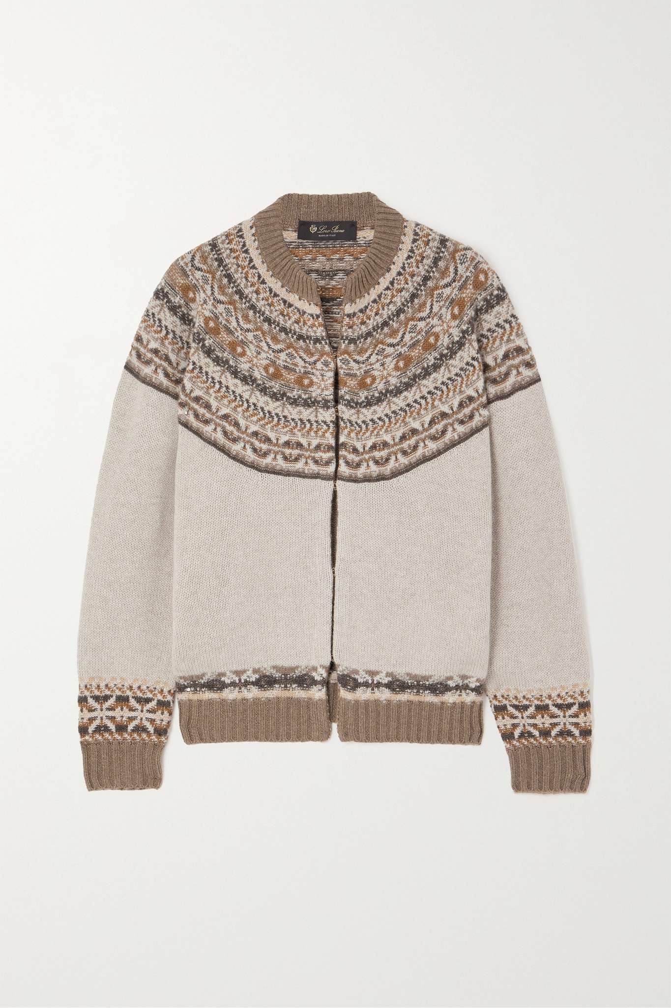 Kalgoorlie cashmere and silk-blend jacquard cardigan - 1