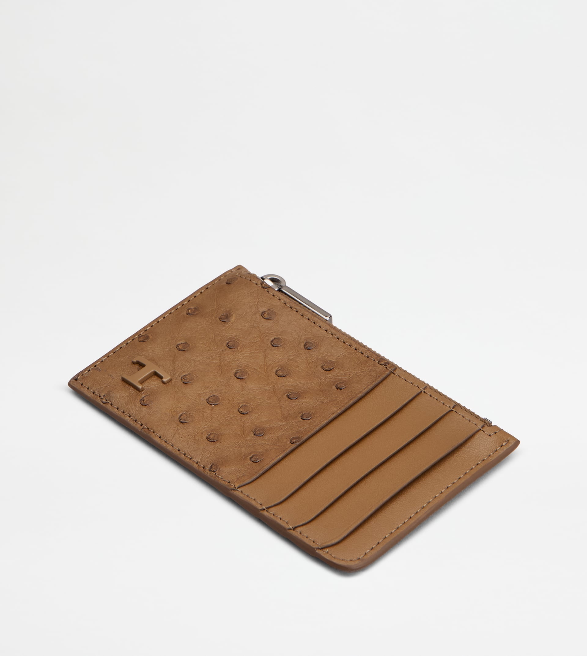 CREDIT CARD HOLDER IN OSTRICH - BROWN - 3