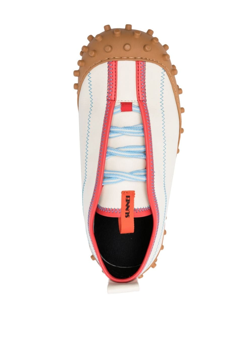 decorative-stitching round-toe sneakers - 4