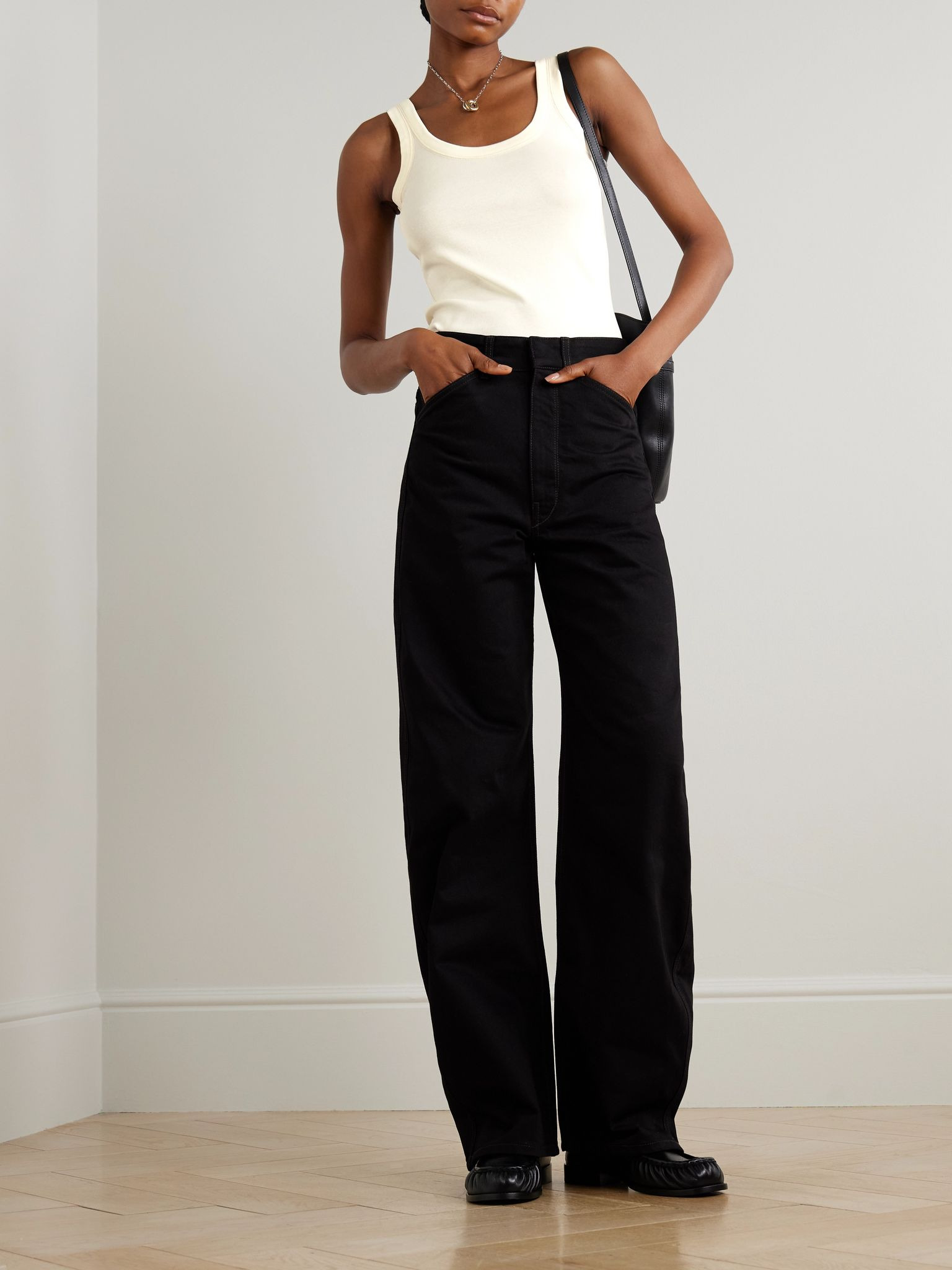Ribbed cotton tank top Off-white - 2