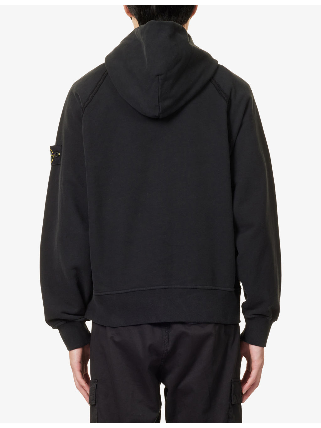 Logo-Patch Brush-Fleece Cotton Hoody - 4