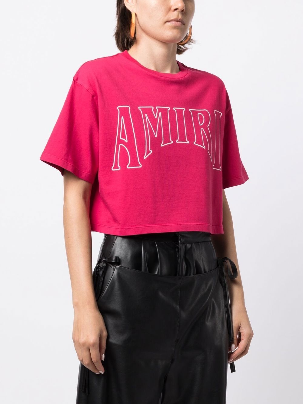 logo-print cropped T-shirt - 4