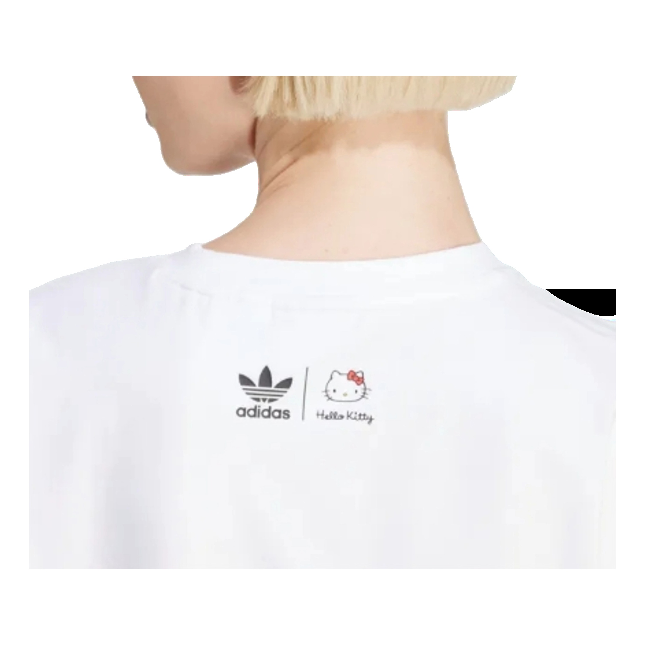 (WMNS) adidas x Hello Kitty Trefoil T-Shirt 'White Black' IX7880 - 3