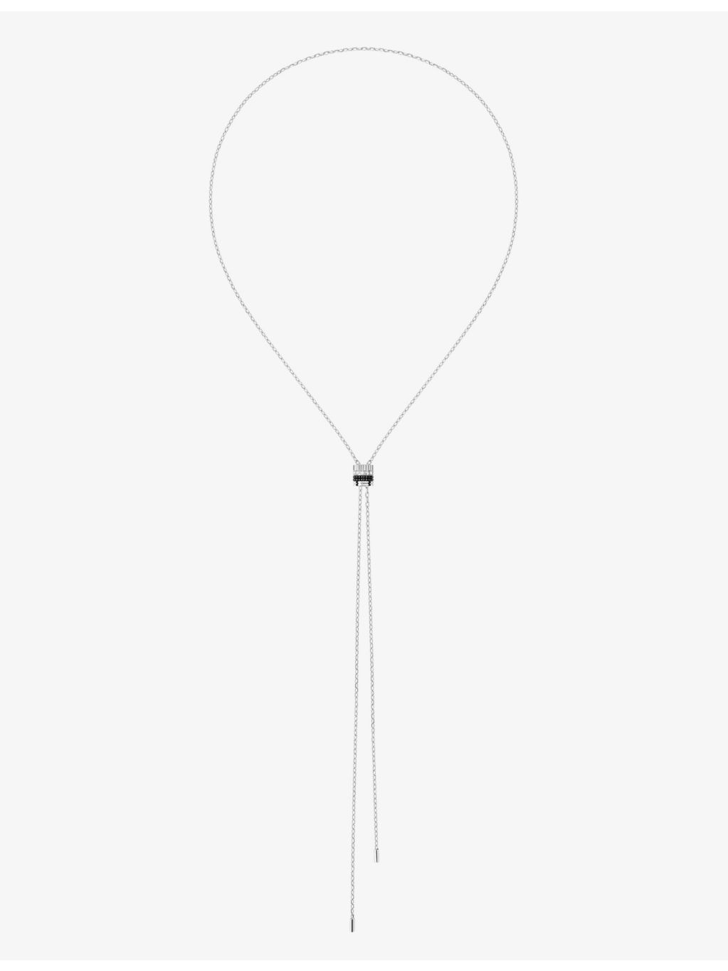 Quatre Black Edition 18ct white-gold and 0.18ct diamond small tie necklace - 1