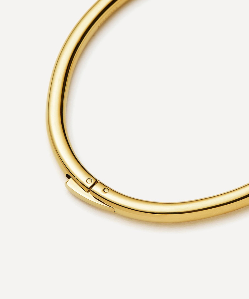 18ct Gold-Plated Classic Round Hinged Bangle Bracelet 4