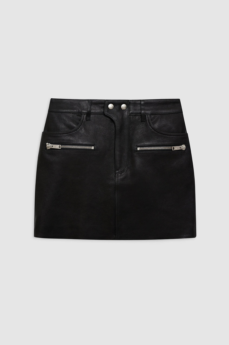 Steel Skirt - Black Leather - 1