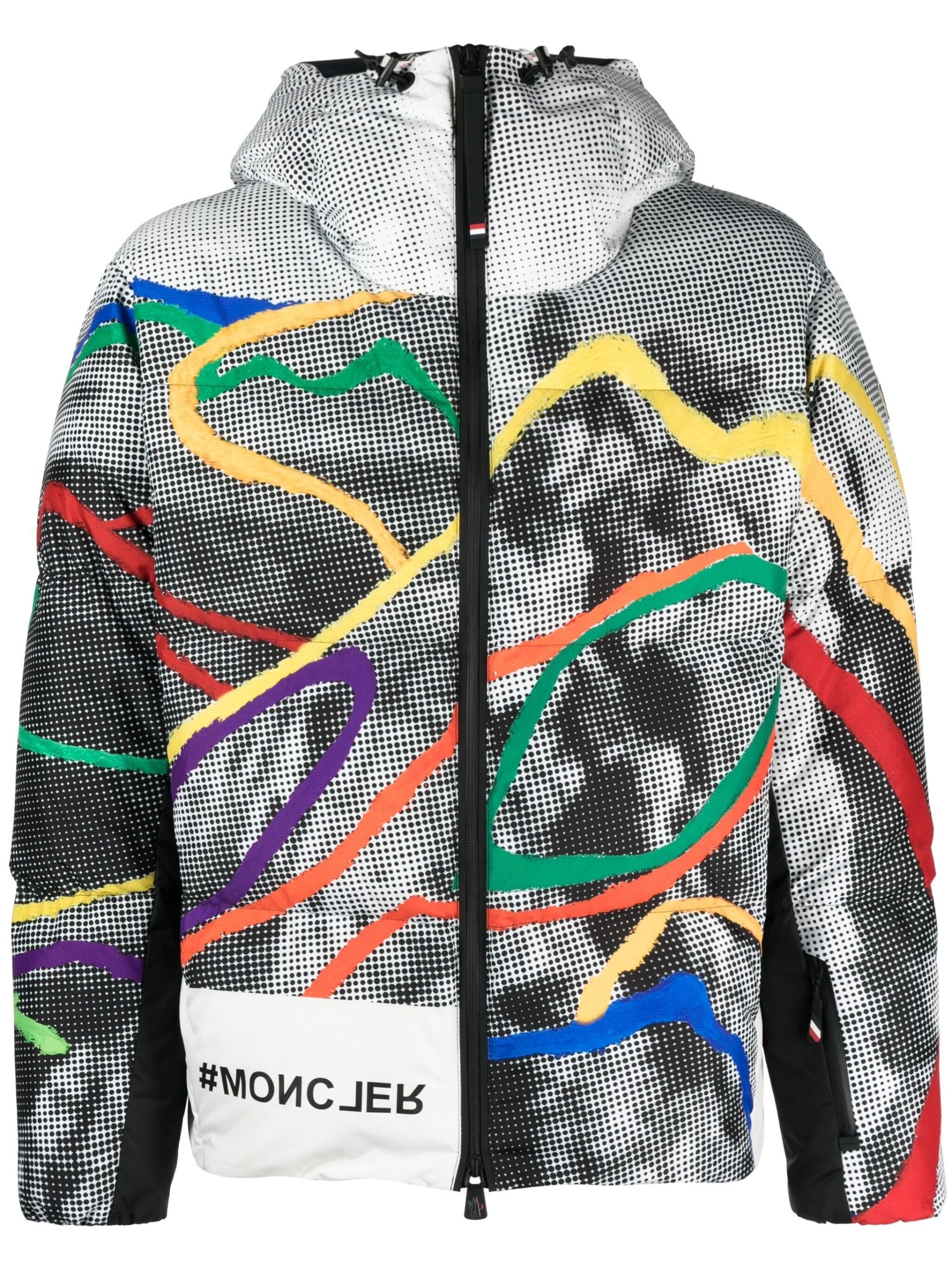 Grey Mazod Graphic-Print Down Jacket - 1