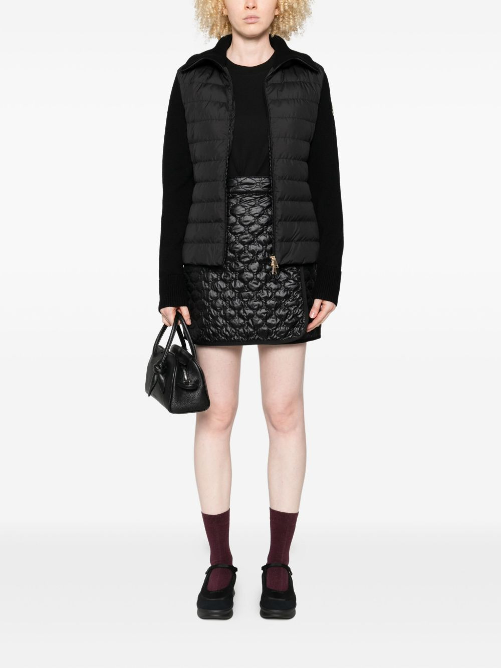 quilted knit-panel puffer jacket - 2