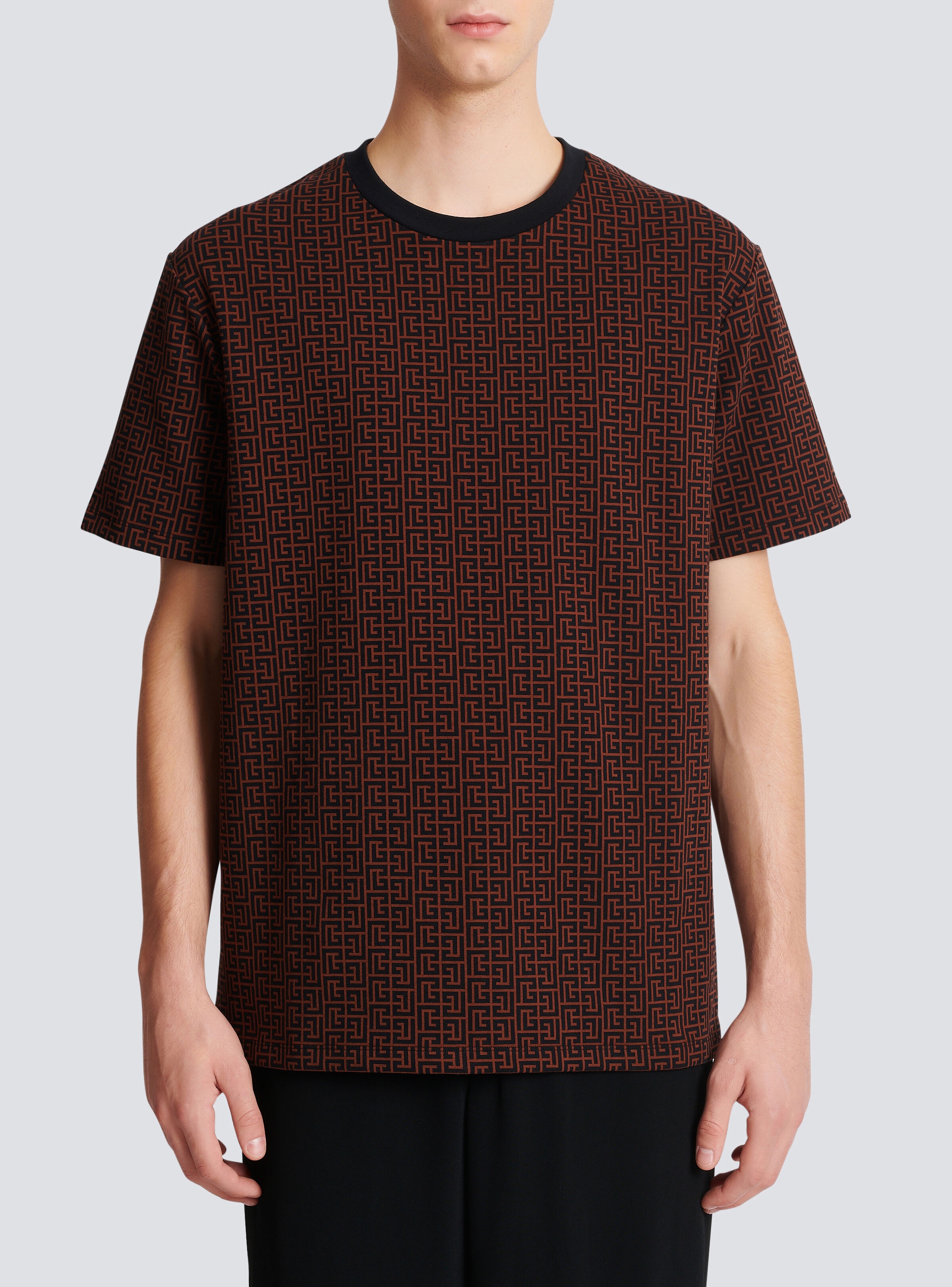 Monogrammed loose-fitting jacquard T-shirt - 5