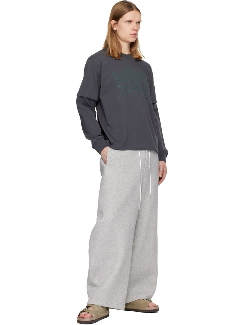 sacai Gray 'geoff sacai' Print L/S T-shirt outlook