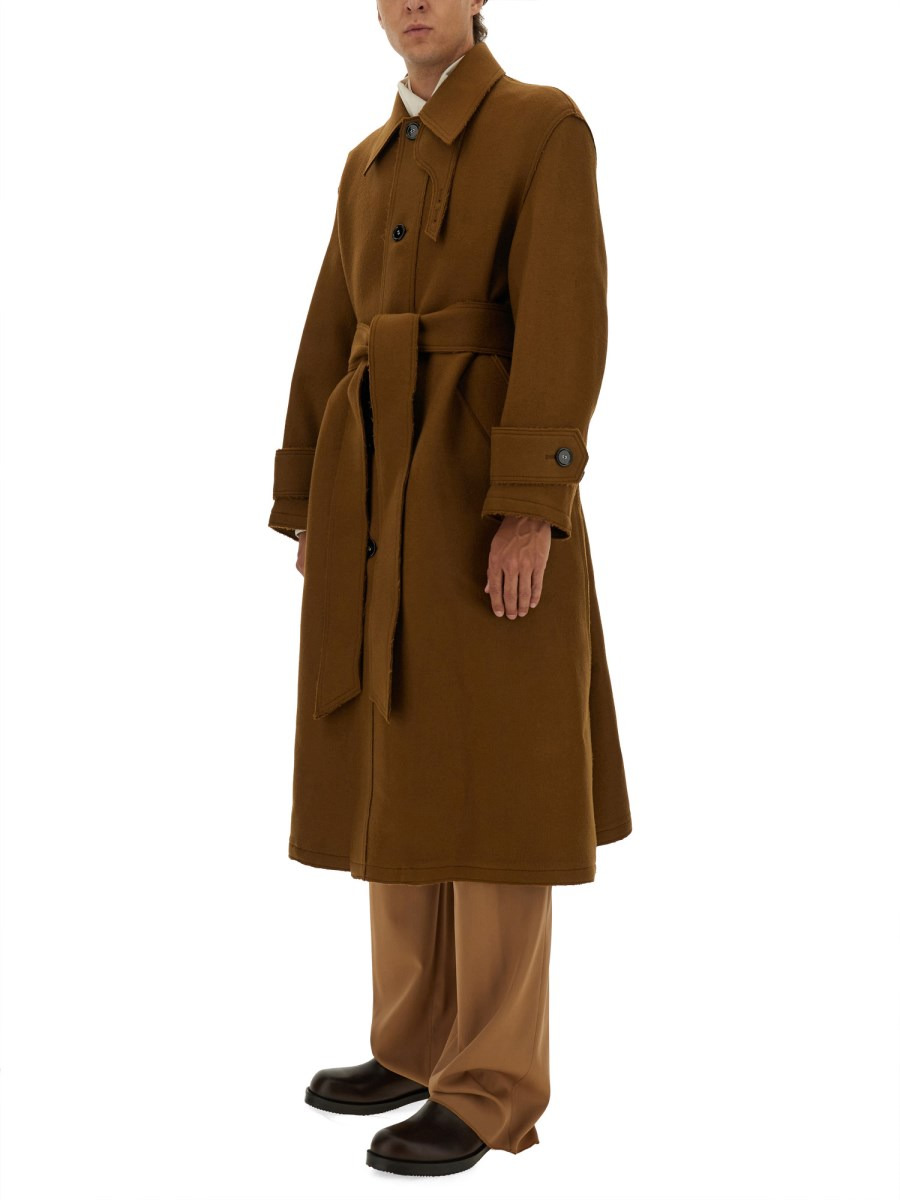 WOOL MAC WITH BELT - 2