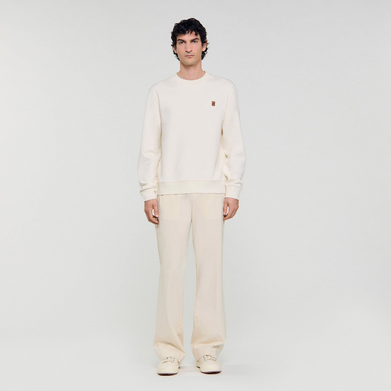 Sandro OVERSIZED SWEATSHIRT WITH LEATHER PATCH outlook