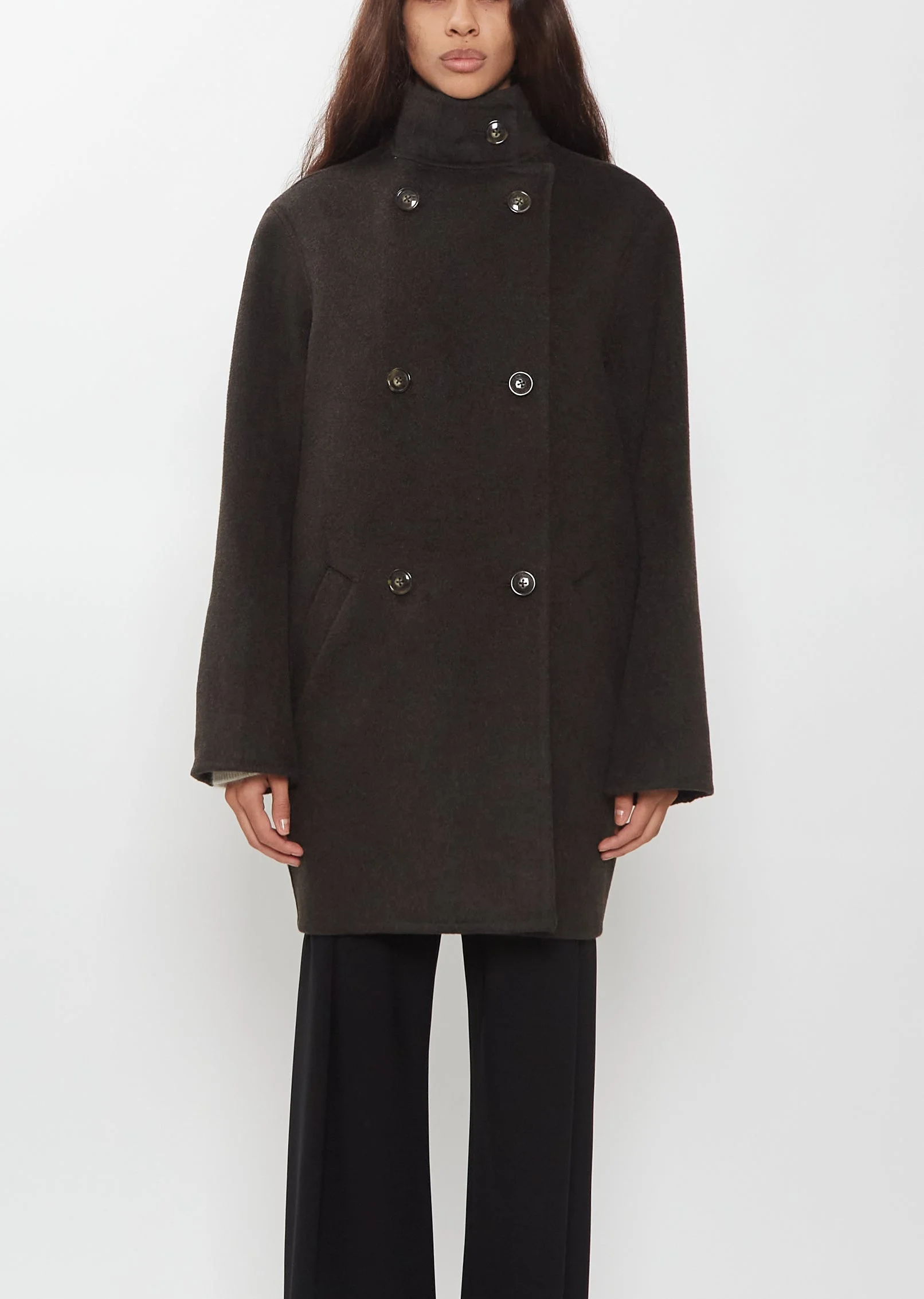 Olmo High-Neck Wool Cashmere Coat - 1