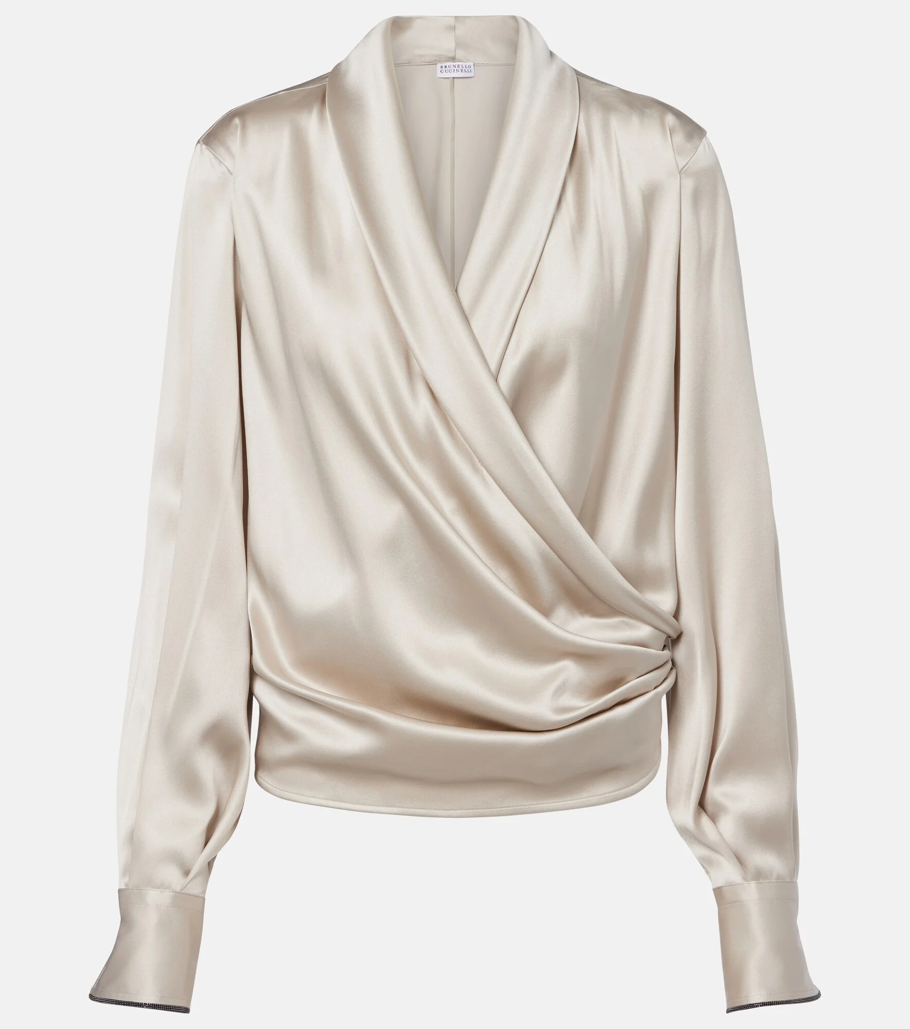 Draped silk-blend blouse - 1