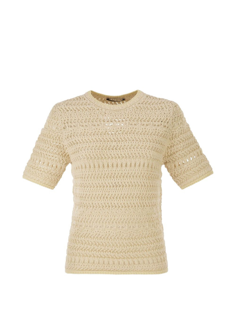 crochet-design short-sleeve sweater 1