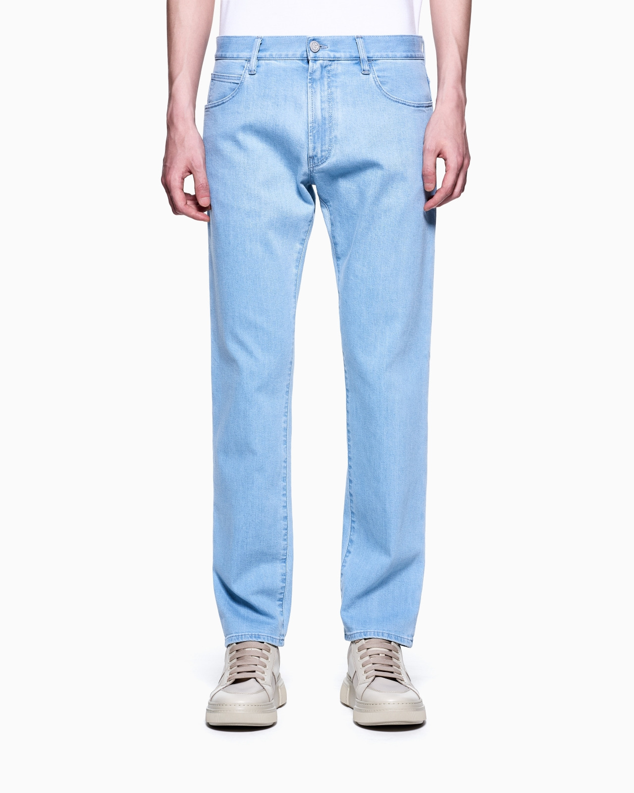 FIVE-POCKET, REGULAR-FIT, STRETCH COTTON-DENIM TROUSERS - 4
