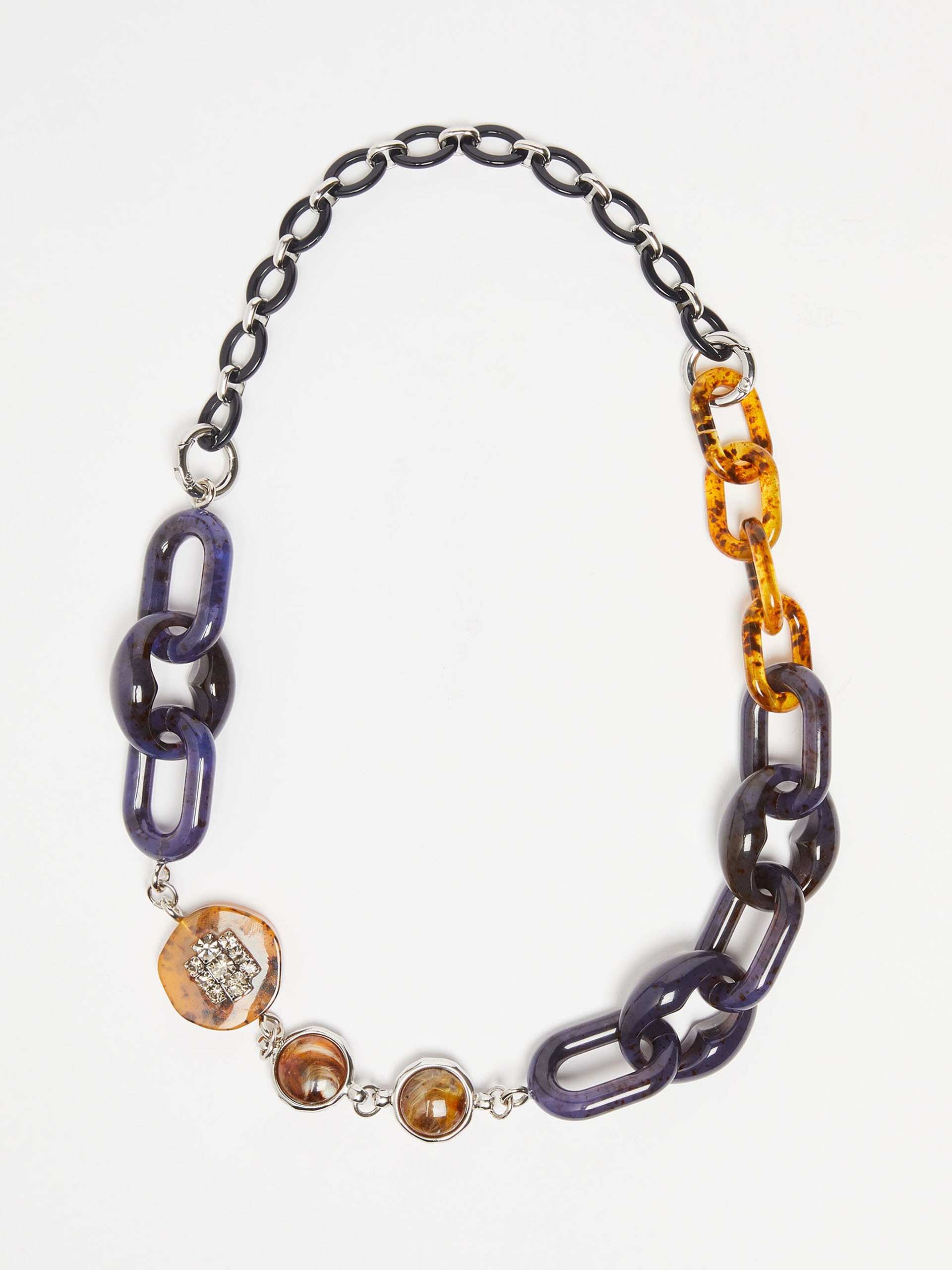 BRENTA Resin and chaton-adorned chain necklace - 1