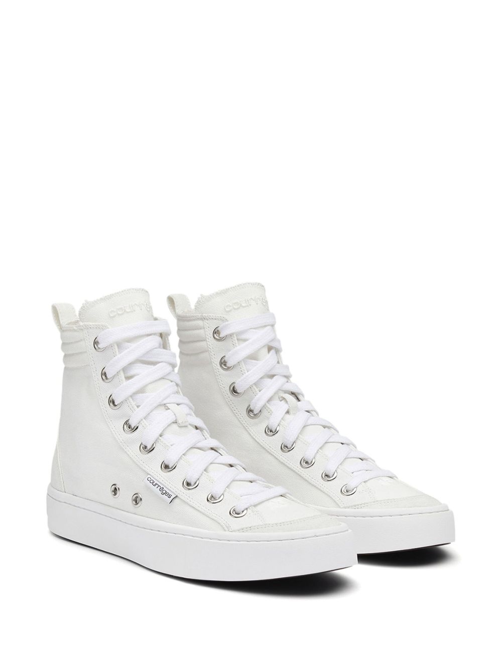 panelled canvas sneakers - 2