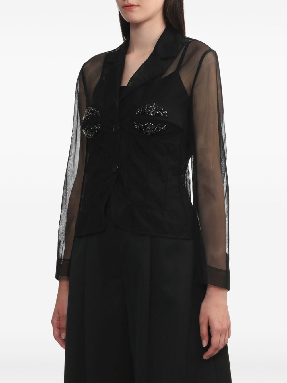 embellished bust fitted jacket - 3