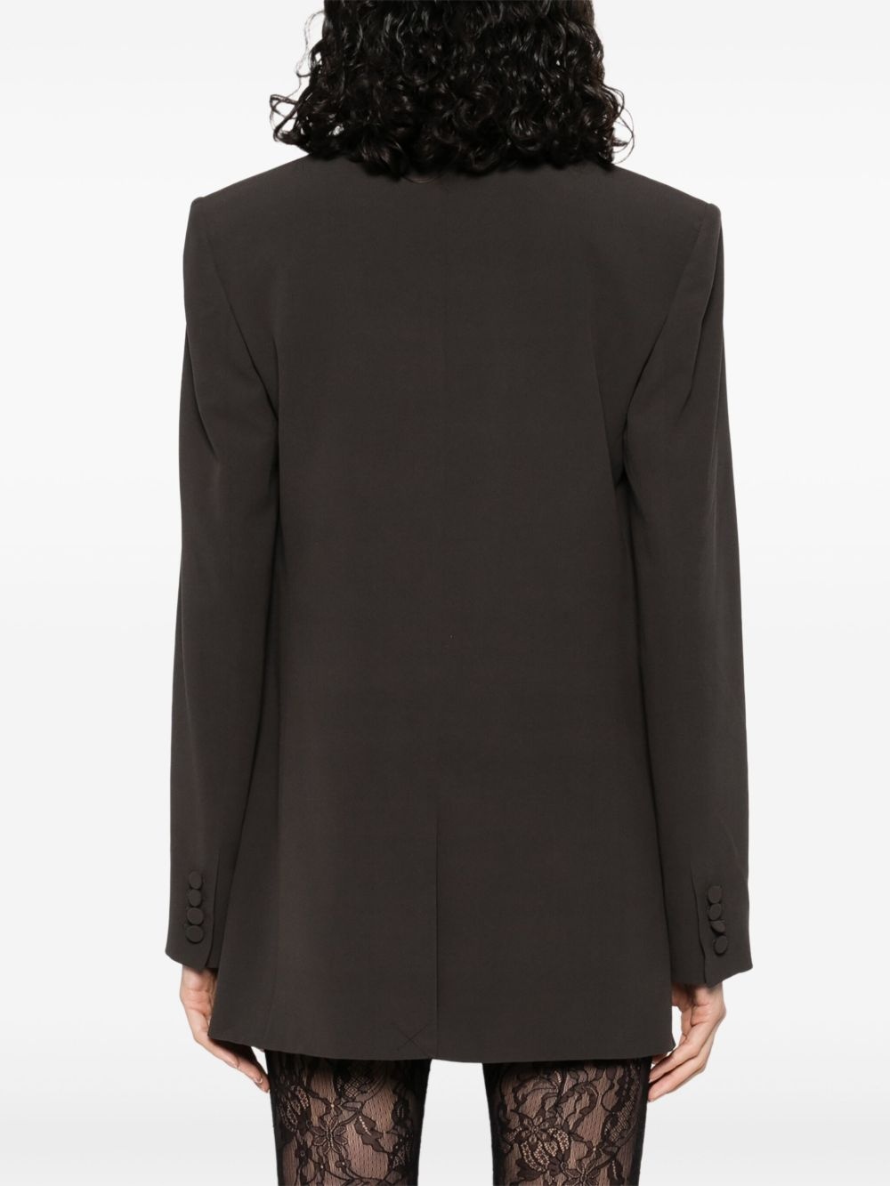 silk single-breasted blazer - 4
