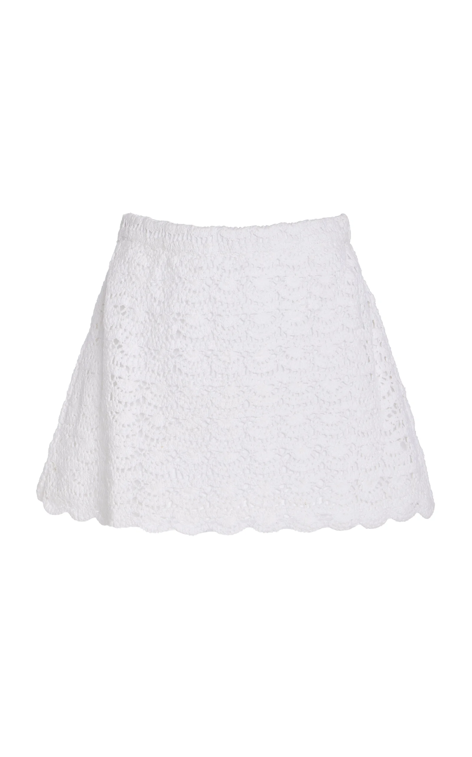 Exclusive Rosamund Crocheted Cotton Mini Skirt white - 1