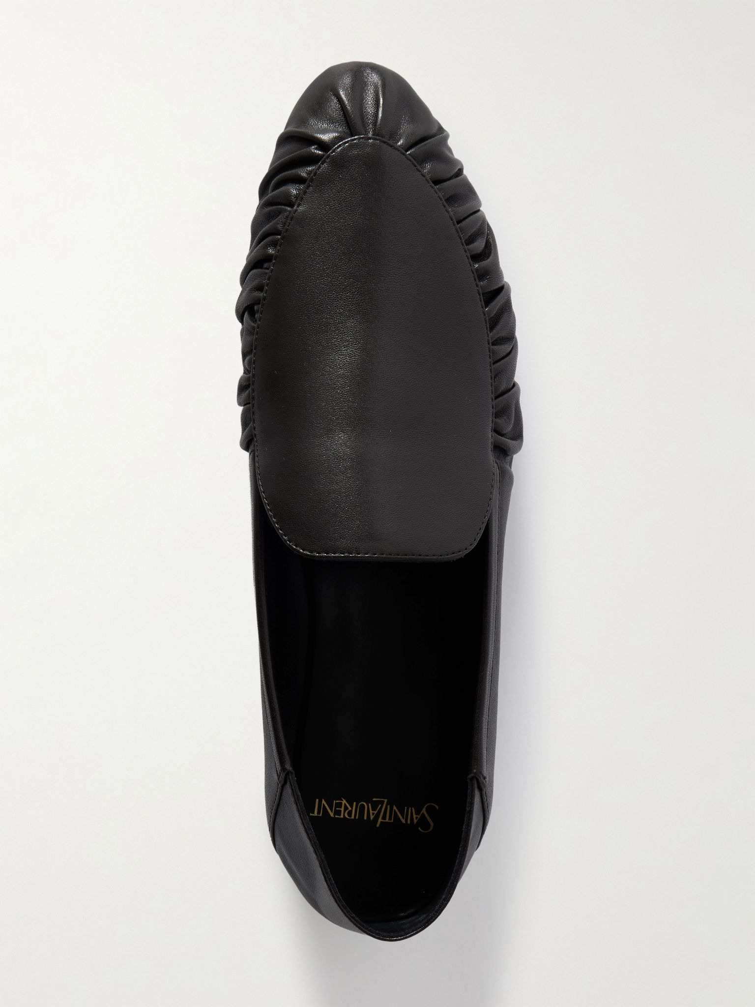 Alain collapsible-heel gathered leather loafers Dark brown - 5