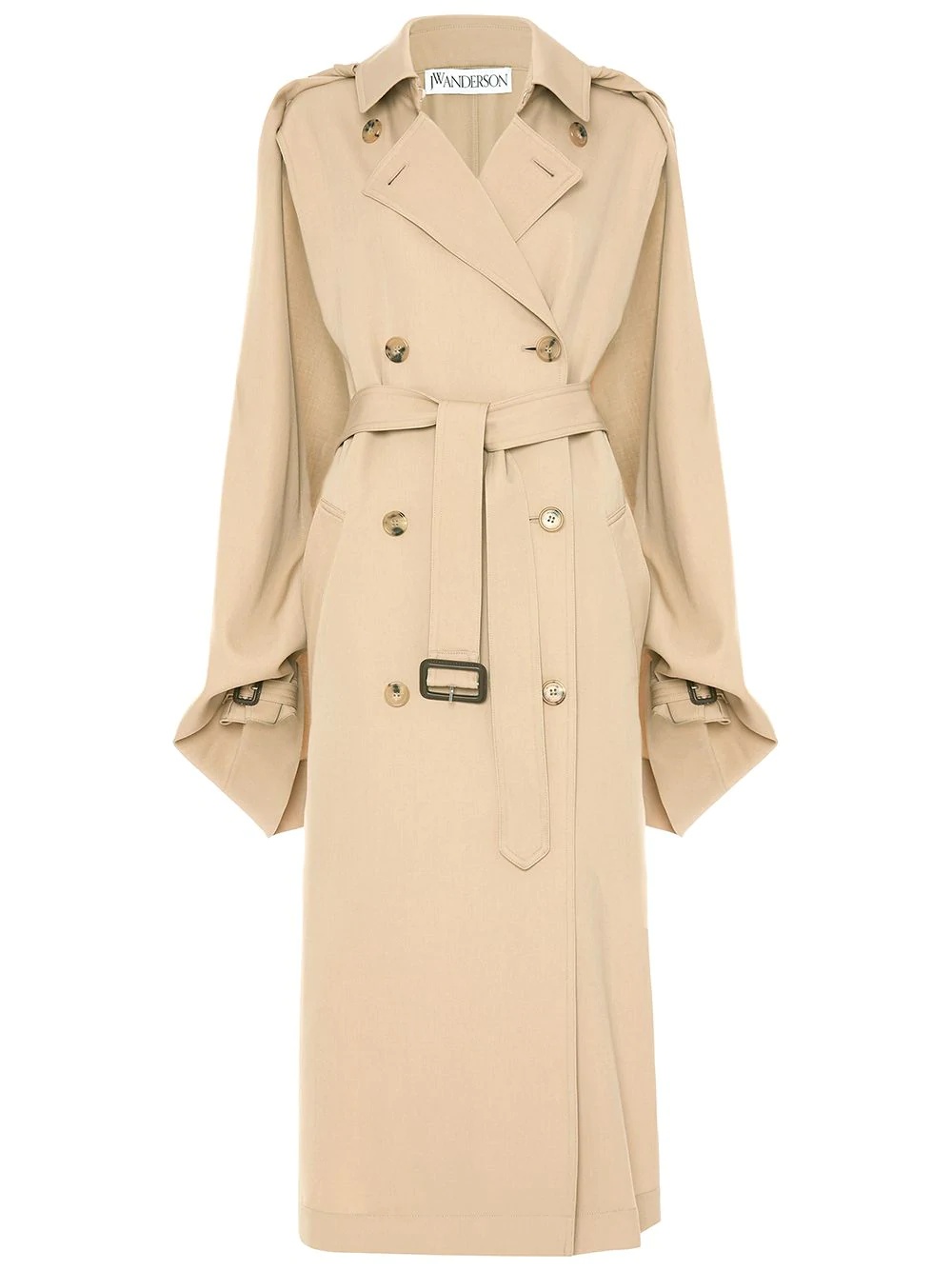 open-sleeve cape trench coat - 1