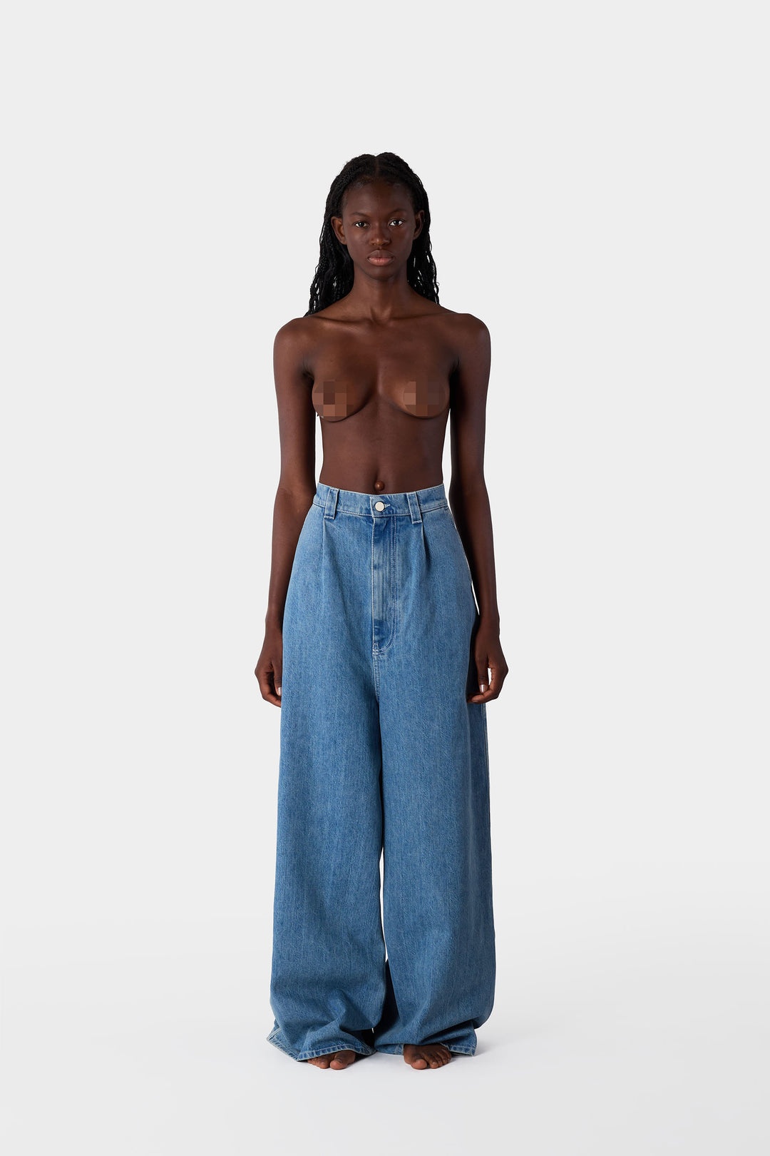 EXTRA OVER PANTS / light washed denim - 1