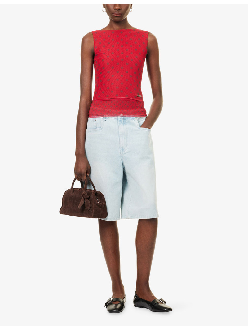 House of Sunny Layer Polka-Dot Stretch-Woven Vest outlook