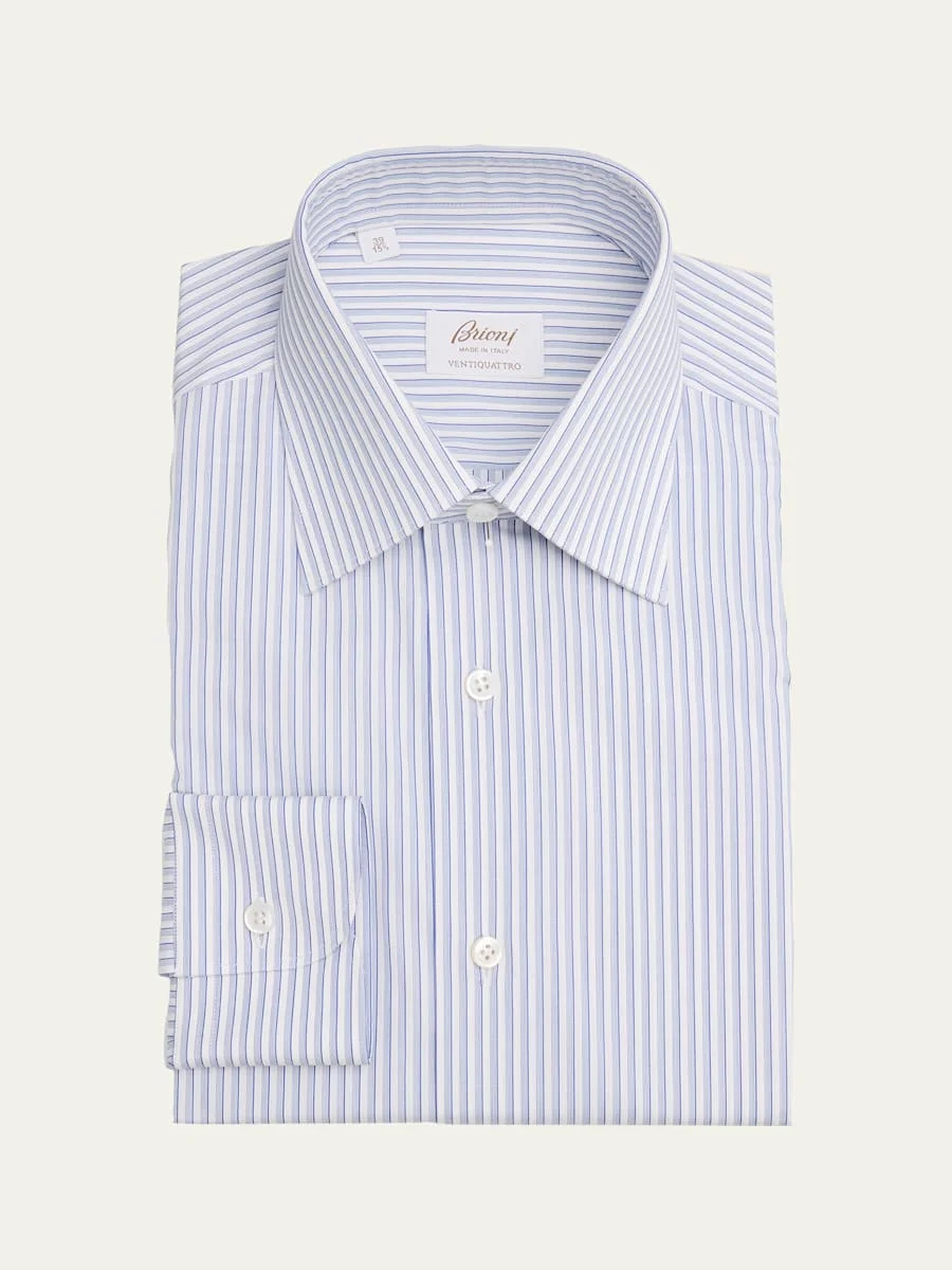 Men's Multi-Stripe Ventiquattro Cotton Dress Shirt - 1
