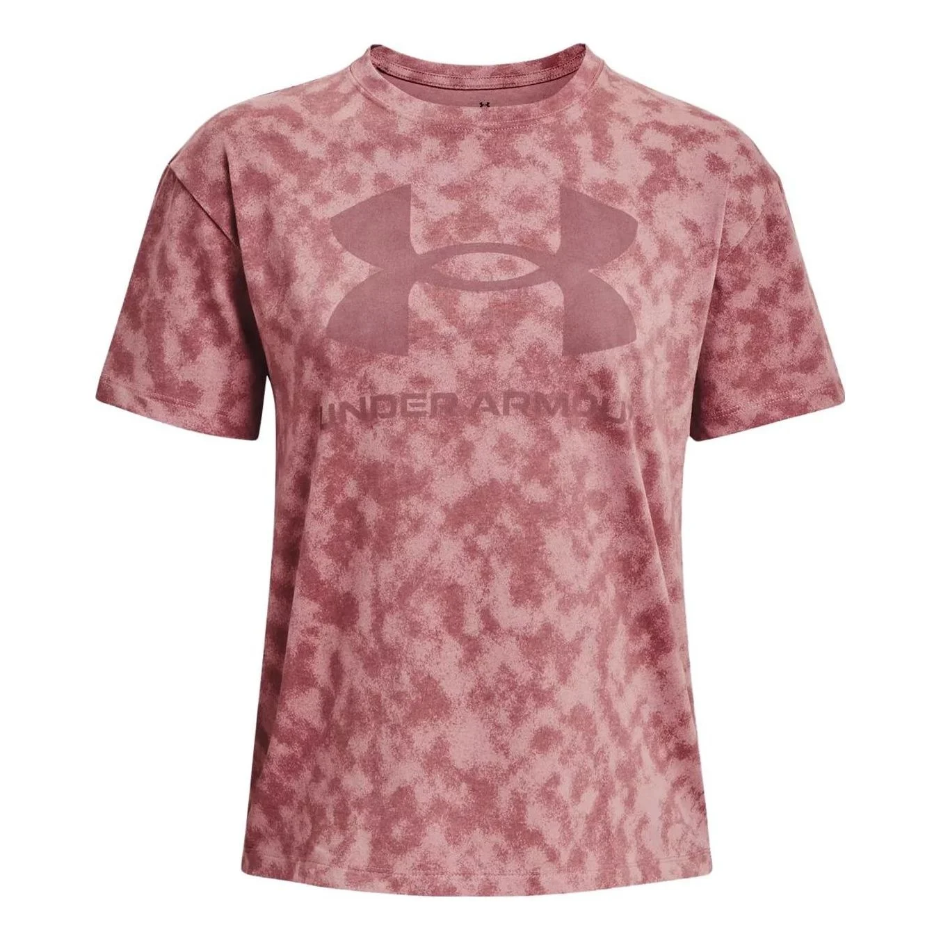 (WMNS) Under Armour Big Logo Heavyweight T-shirt 'Pink' 1376742-697 - 1