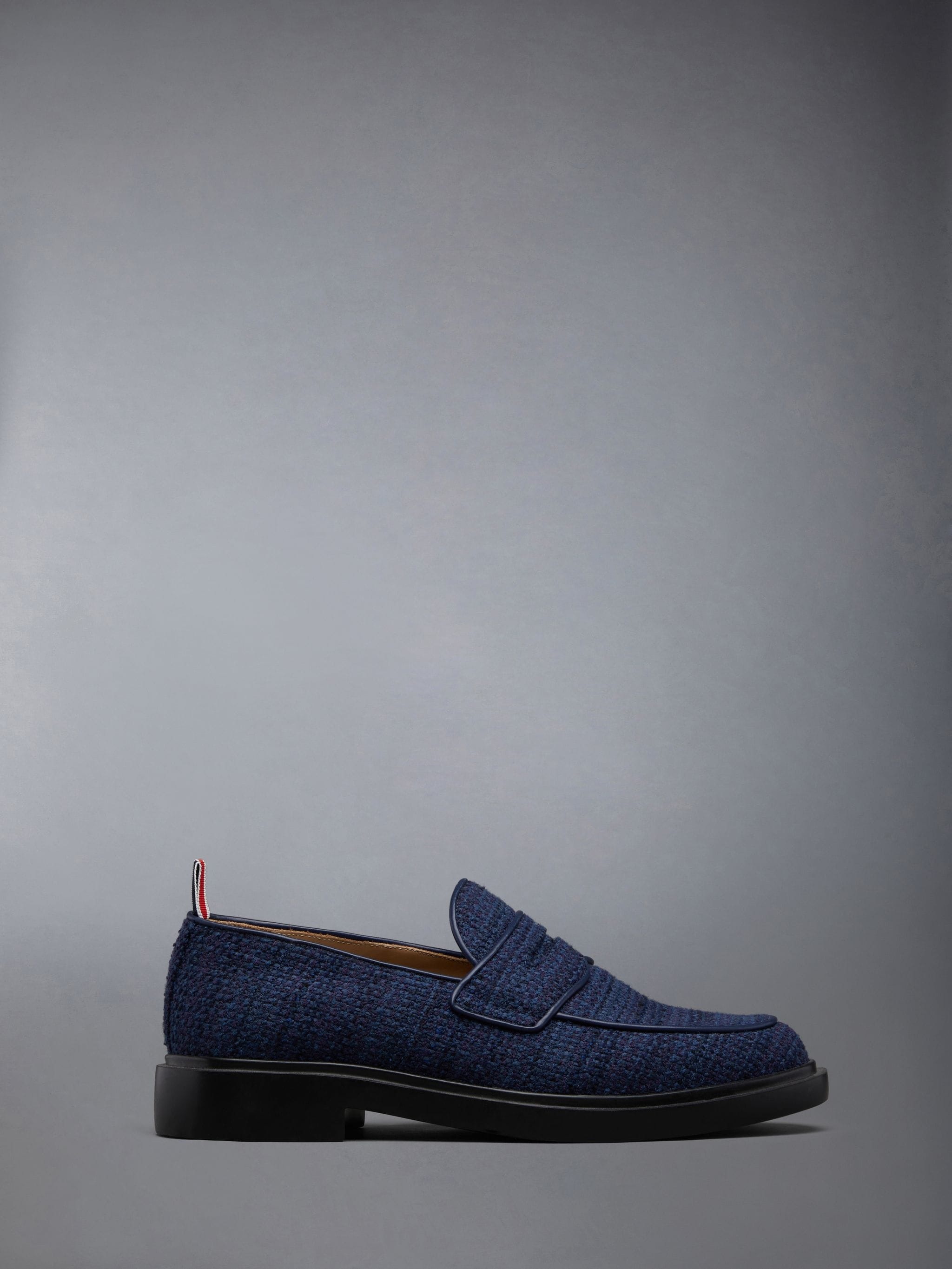 Cotton Tweed Rubber Sole Classic Penny Loafer - 1