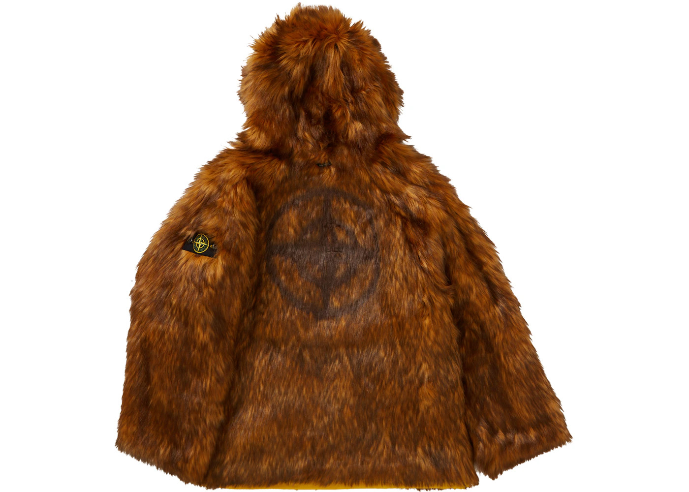 Supreme Stone Island Formula Steel Reversible Faux Fur Parka Yellow - 5