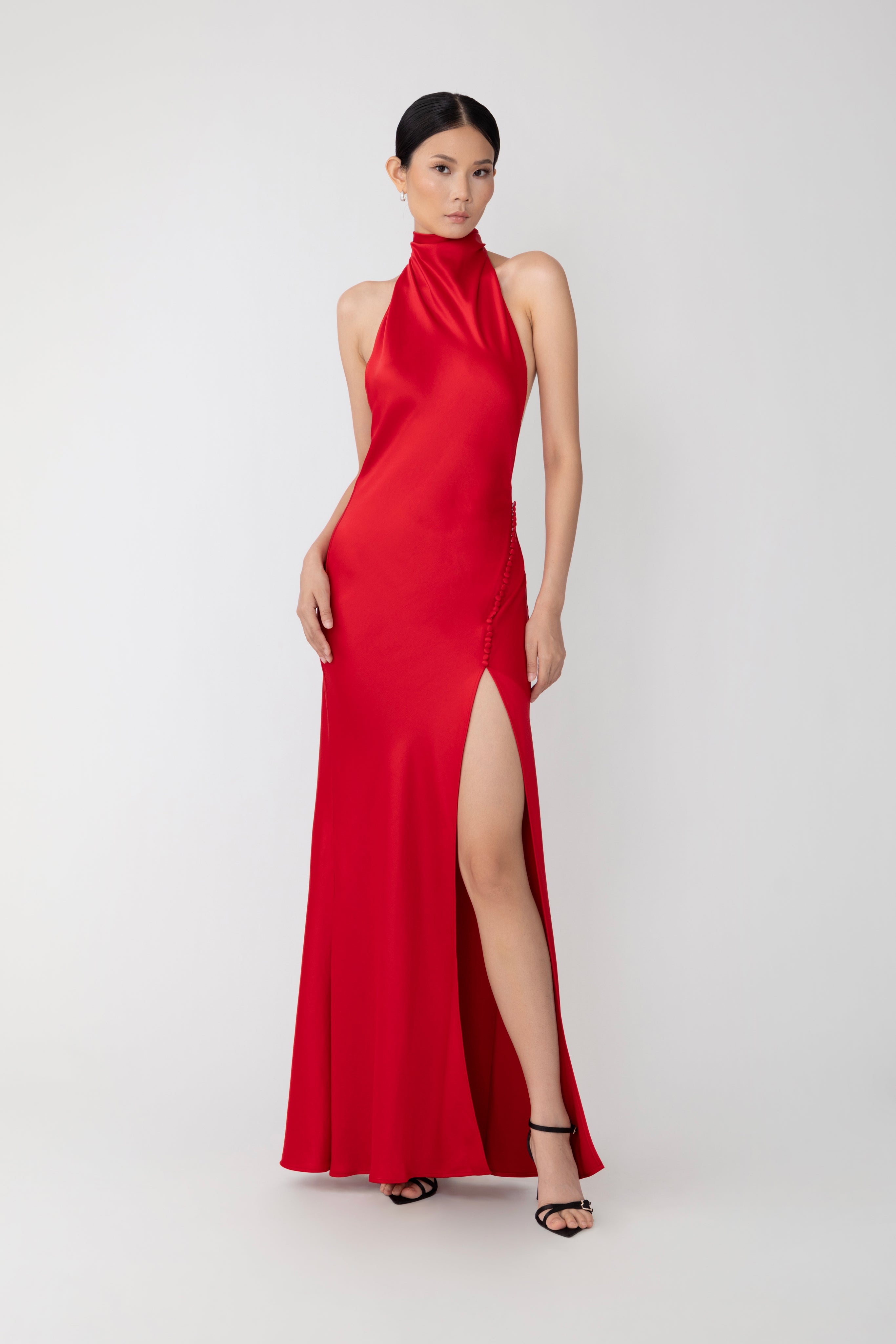 PENELOPE BACKLESS SATIN GOWN - 2