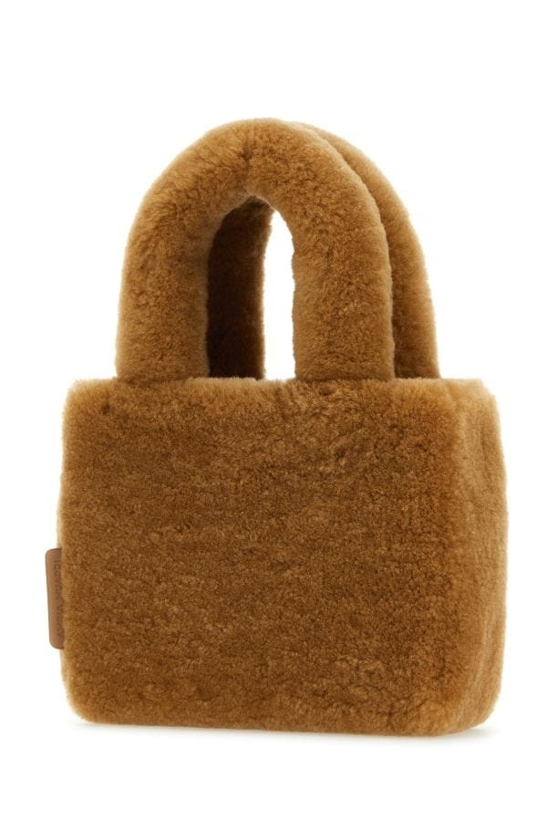 Amina Muaddi Woman Camel Shearling Amini Giuly Handbag - 2