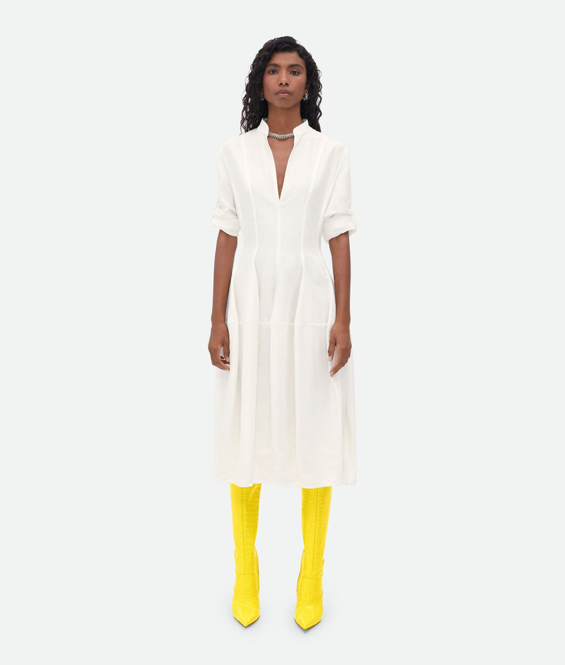 viscose and linen dress - 1