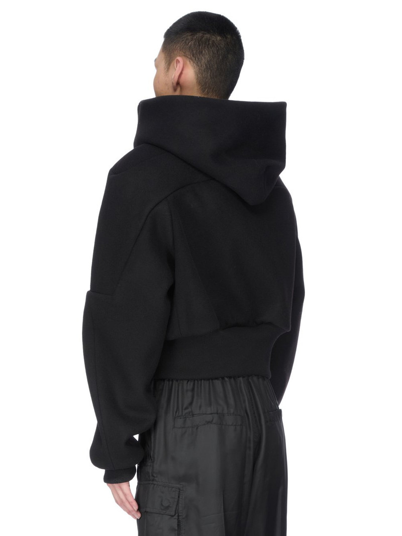Black Concordians Cropped Hooded Flight Bomber Jacket 3