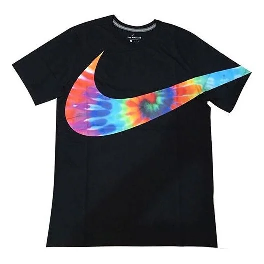 Nike Sportswear Big Swoosh Tee Black Background Hook Short Sleeve Male CI9348-010 - 1