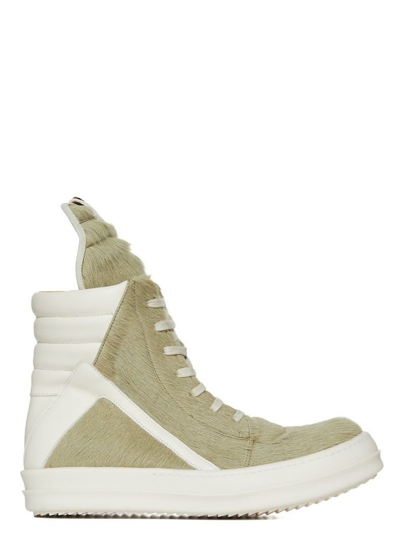 Geobasket Suede-Trimmed Calf Hair High-Top Sneakers 1