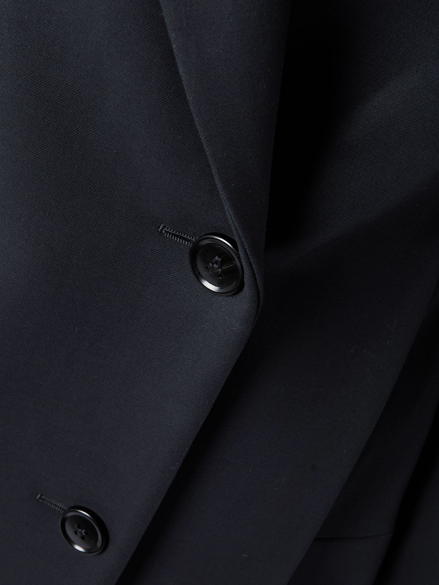 Double-breasted cotton blazer Navy - 5